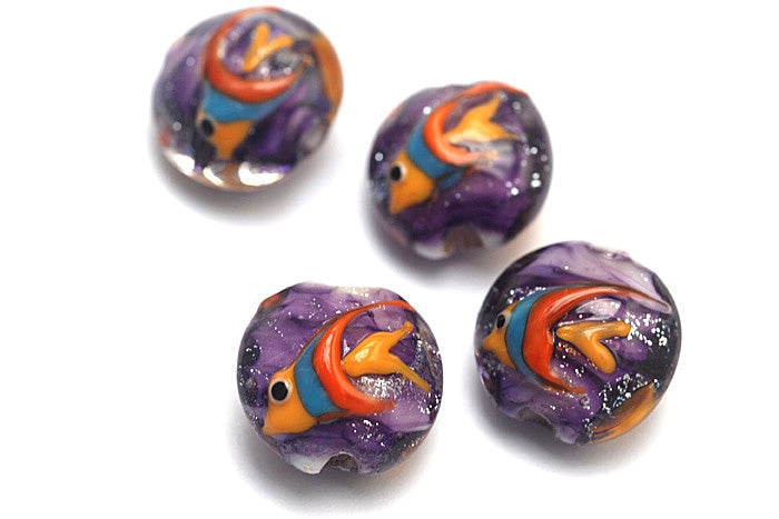 10604612 - Four Tropical Aquarium Lentil Beads