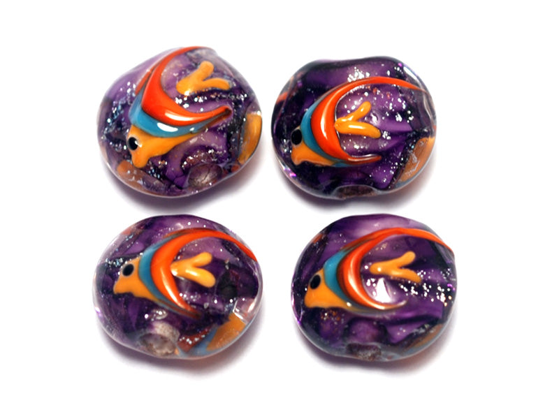 10604612 - Four Tropical Aquarium Lentil Beads