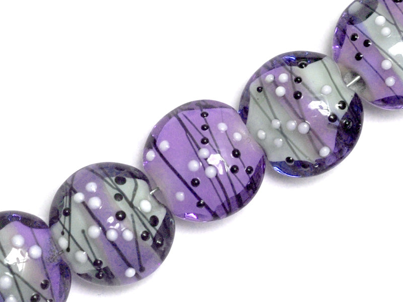 10604802 - Seven Lilac Tea Party Lentil Beads