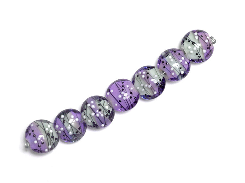 10604802 - Seven Lilac Tea Party Lentil Beads