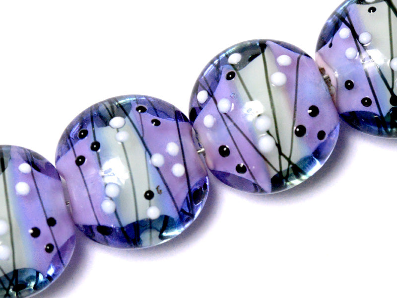 10604812 - Four Lilac Tea Party Lentil Beads