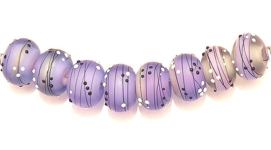 10604841 - Eight Lilac Tea Party Rondelle Beads