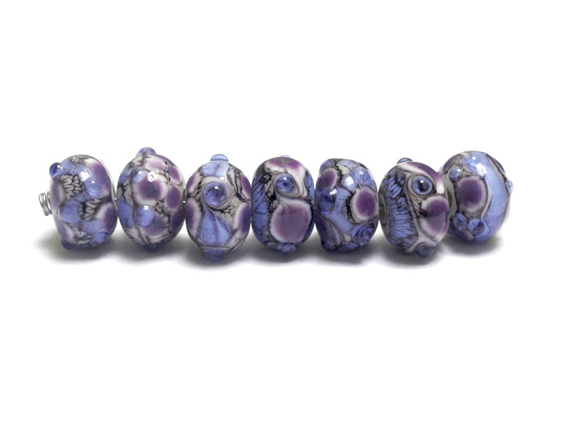 10605201 - Seven Lavender Rock River Rondelle Beads
