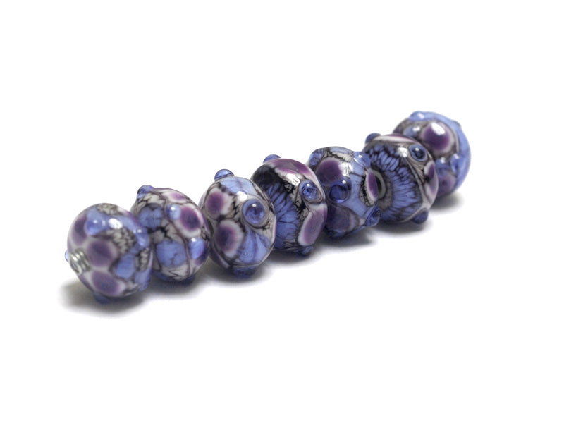 10605201 - Seven Lavender Rock River Rondelle Beads