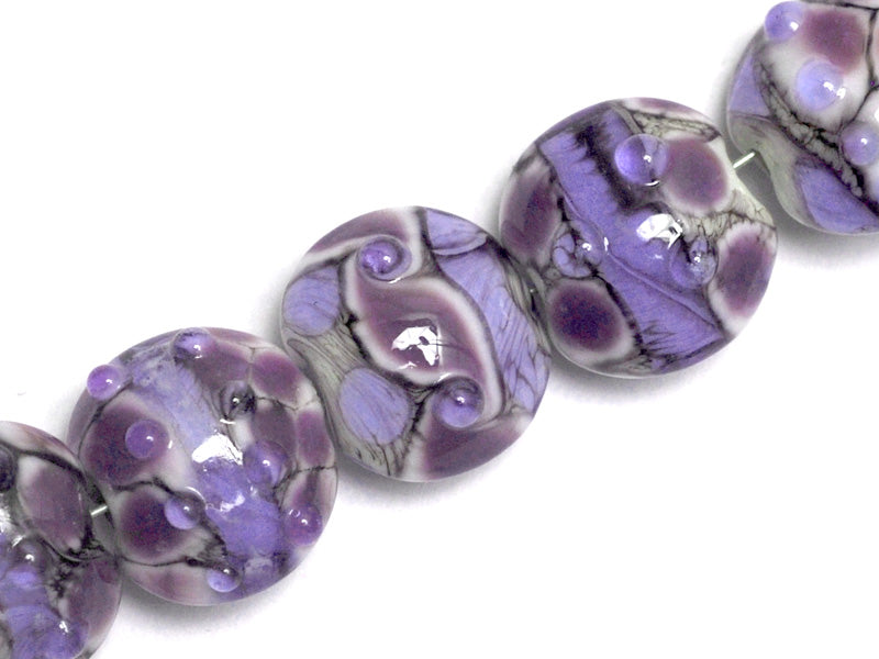 10605202 - Seven Lavender Rock River Lentil Beads