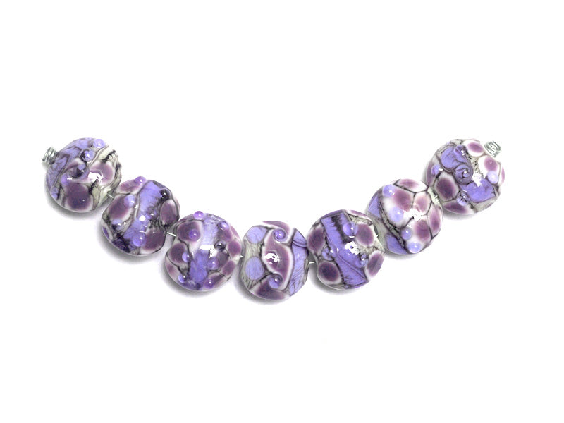 10605202 - Seven Lavender Rock River Lentil Beads