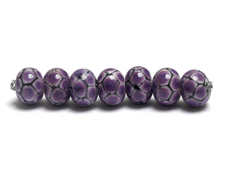 10605301 - Seven Purple Honey Rondelle Beads