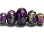 10605411 - Five Purple Meadow Graduated Rondelle Beads