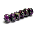 10605421 - Six Purple Meadow Rondelle Beads