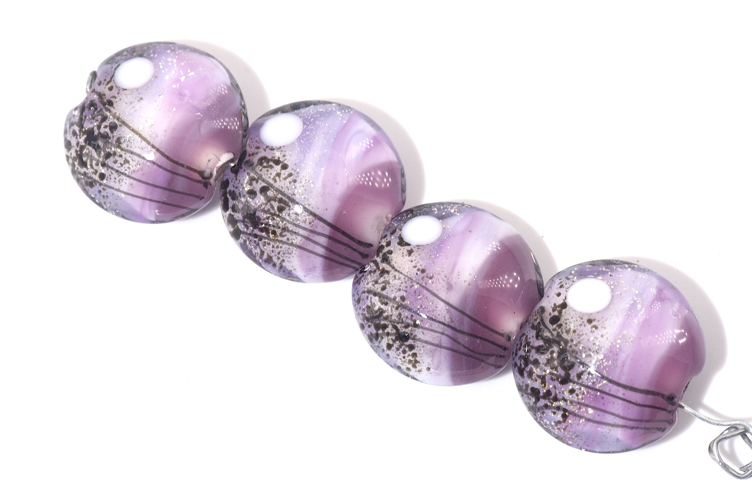 10605512 - Four African Violet Moonlight Lentil Beads