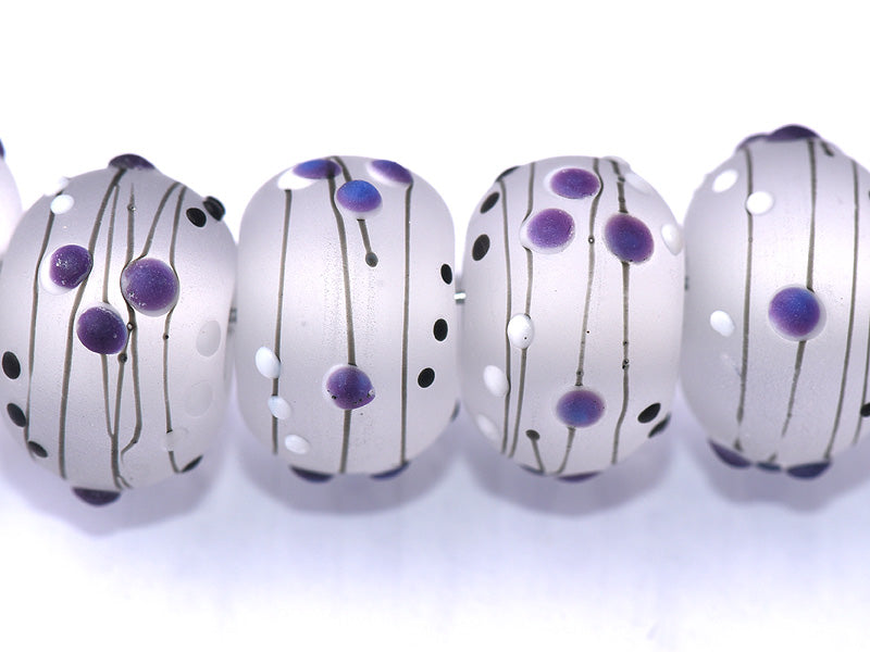10605641 - Eight Dusty Violet Party Rondelle Beads 