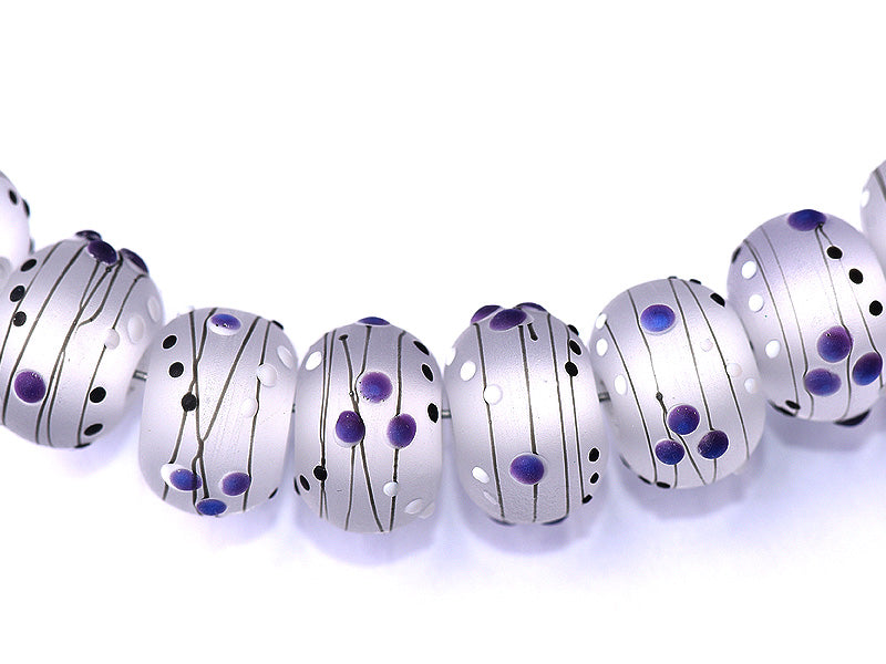 10605641 - Eight Dusty Violet Party Rondelle Beads 