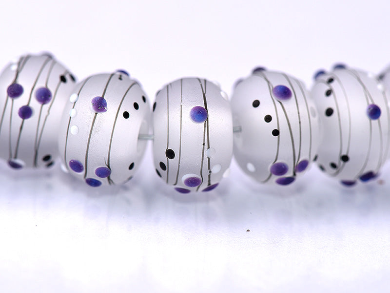 10605641 - Eight Dusty Violet Party Rondelle Beads 