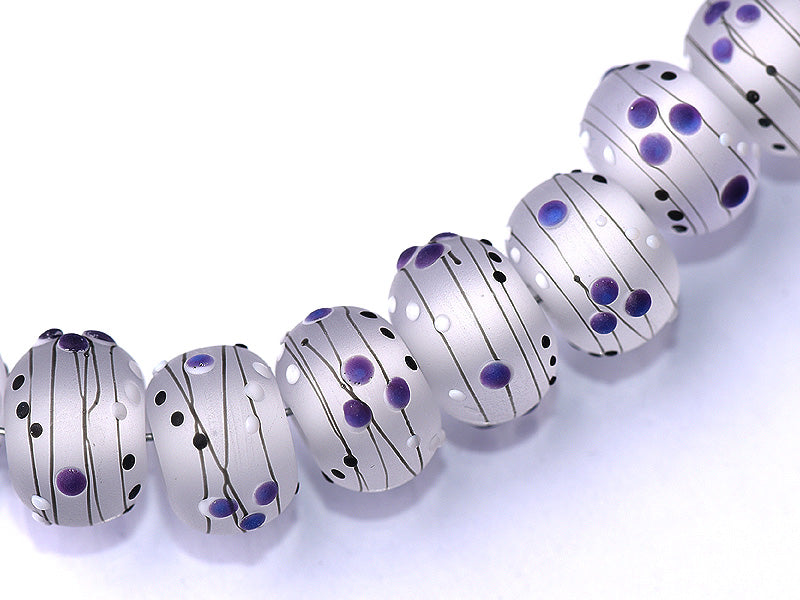 10605641 - Eight Dusty Violet Party Rondelle Beads 