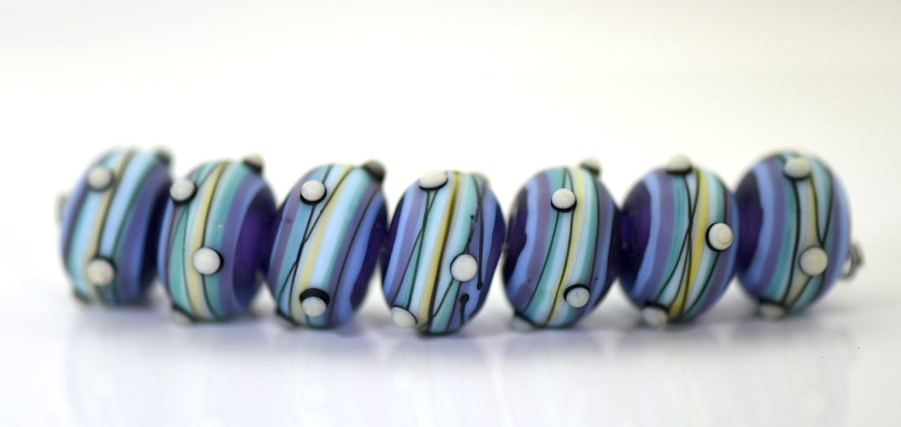 Blue Grace Lampwork Beads