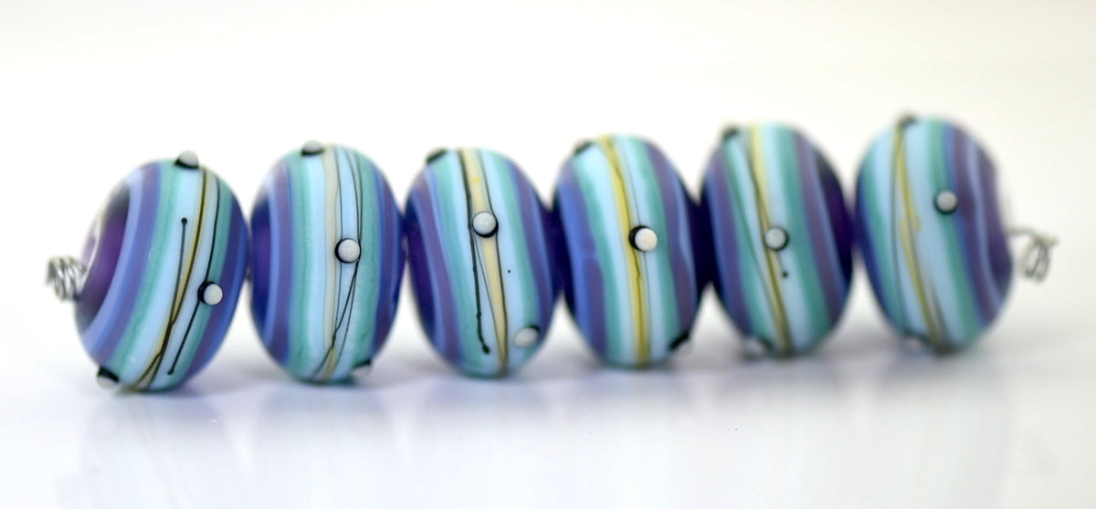 Blue Grace Lampwork Beads3
