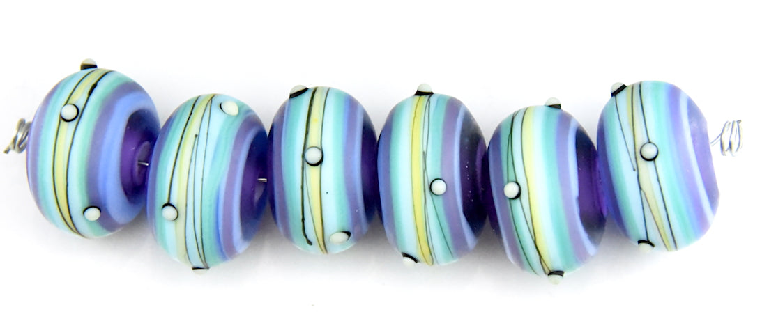 Blue Grace Lampwork Beads