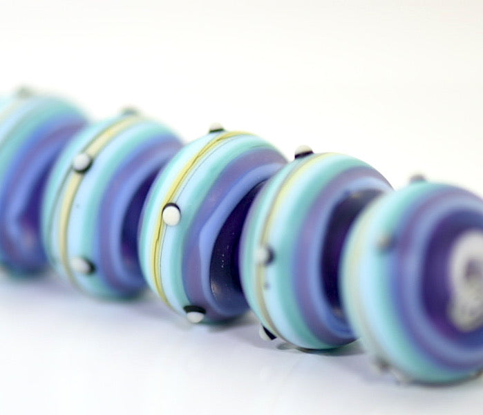Blue Grace Lampwork Beads