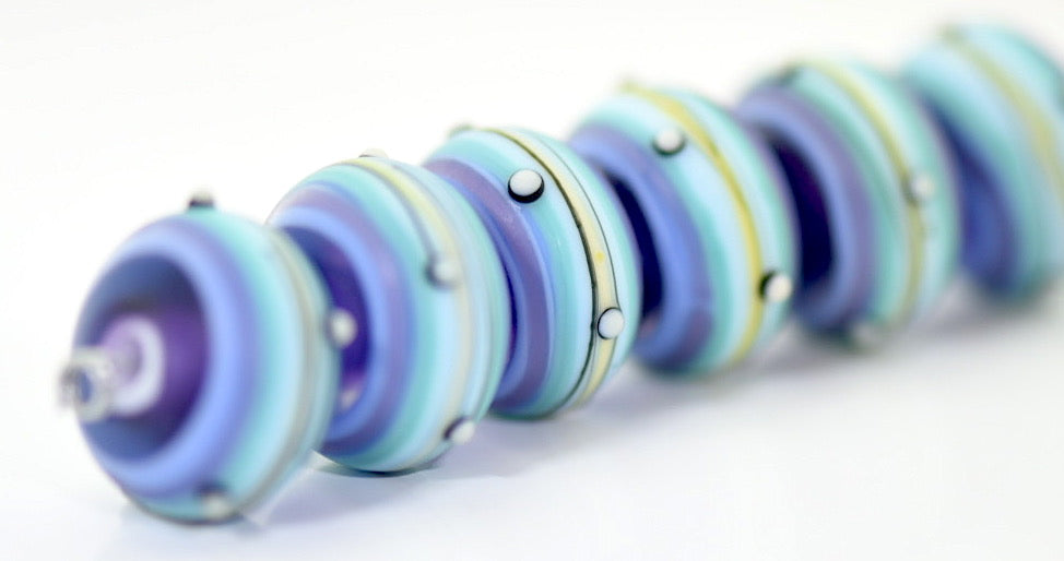 Blue Grace Lampwork Beads