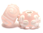 10702401 - Seven Matt Finished Pink w/White Rondelle Beads