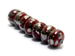 10704201 - Seven Regal Red Metallic Rondelle Beads