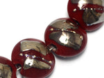 10704202 - Seven Regal Red Metallic Lentil Beads
