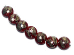 10704202 - Seven Regal Red Metallic Lentil Beads