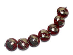 10704202 - Seven Regal Red Metallic Lentil Beads