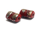 10204203 - Six Regal Red Mini Kaleras Beads