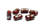 10204203 - Six Regal Red Mini Kaleras Beads