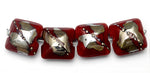 10704214 - Four Regal Red Metallic Pillow Beads