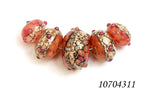 10704311 - Five Graduated Pink/Soft Orange Rondelle Beads