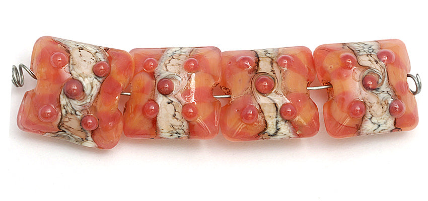 10704314 - Four Pink/Soft Orange Pillow Beads