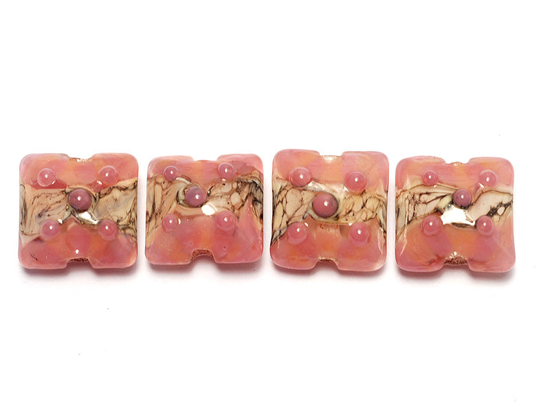 10704314 - Four Pink/Soft Orange Pillow Beads
