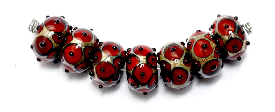 10704421 - Seven Red Rondelle Beads