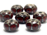 10704421 - Seven Red Rondelle Beads