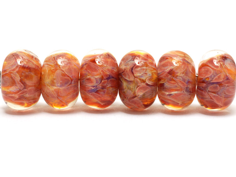 10704501 - Six Orange Rondelle Beads