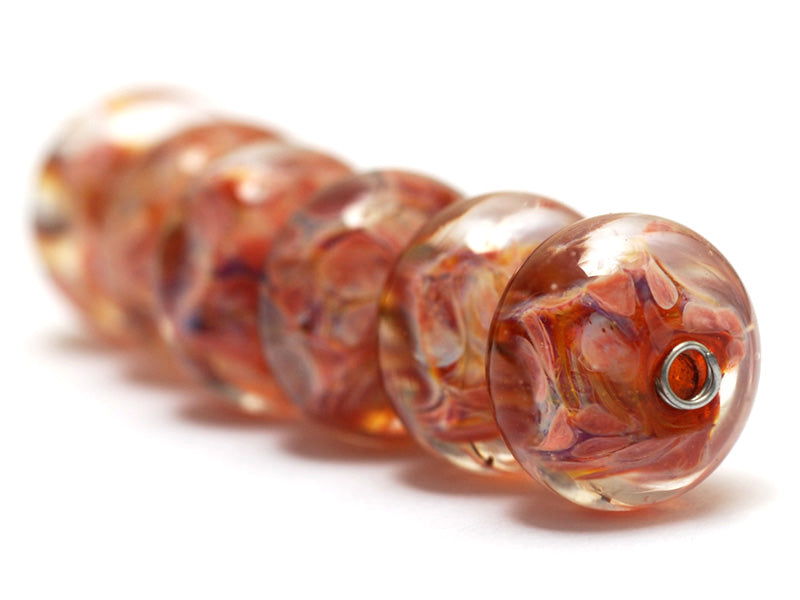 10704501 - Six Orange Rondelle Beads