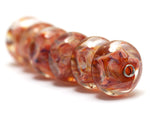 10704501 - Six Orange Rondelle Beads