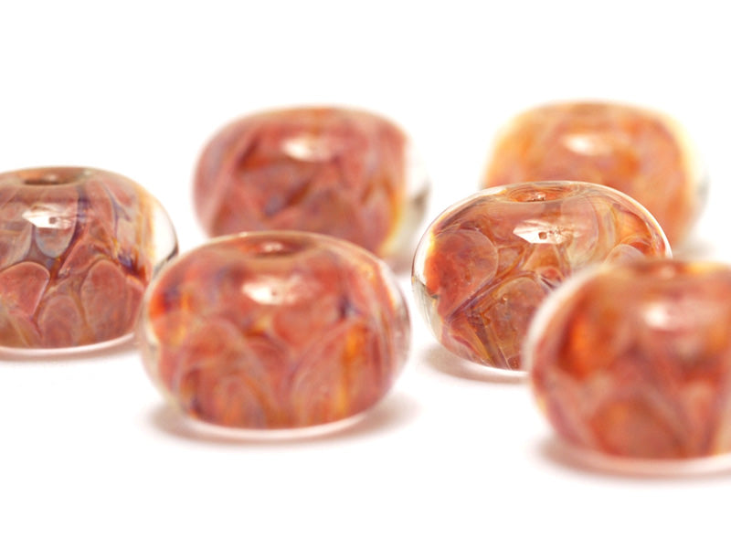 10704501 - Six Orange Rondelle Beads