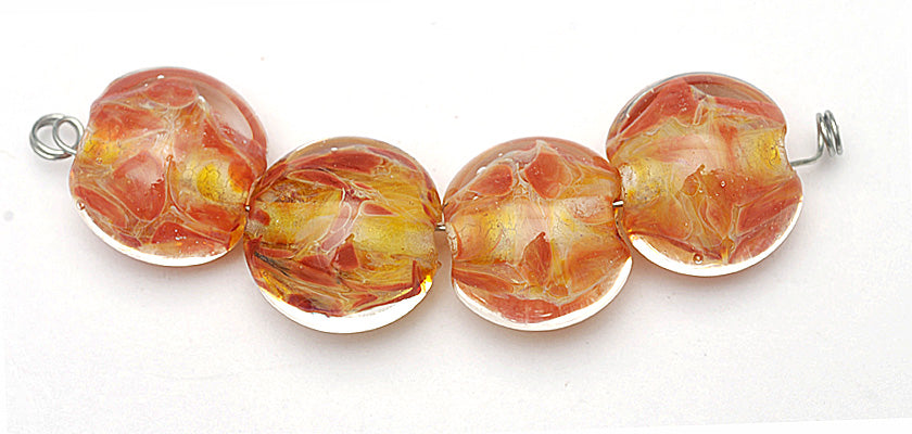 10704512 - Four Orange Lentil Beads