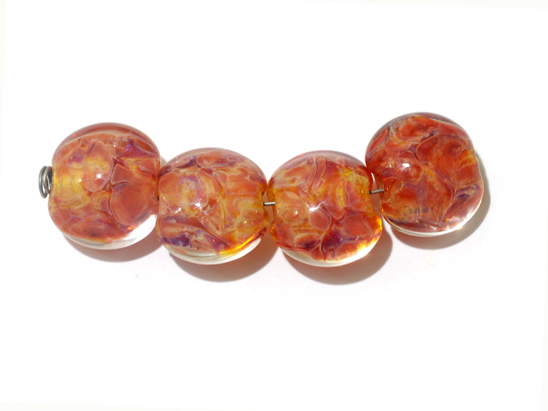 10704512 - Four Orange Lentil Beads