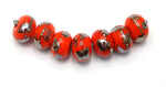 10705001 - Seven Electric Orange Metallic Rondelle Beads