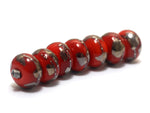 10705001 - Seven Electric Orange Metallic Rondelle Beads