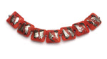 10705004 - Seven Electric Orange Metallic Pillow Beads