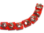 10705004 - Seven Electric Orange Metallic Pillow Beads