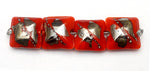 10705014 - Four Electric Orange Metallic Pillow Beads