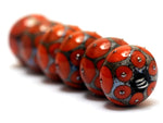 10705221 - Six Coral w/Metal Dots Rondelle Beads