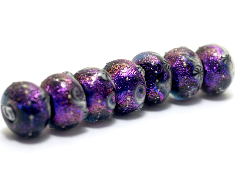 10706301 - Seven Amethyst Jewel Celestial Rondelle Beads