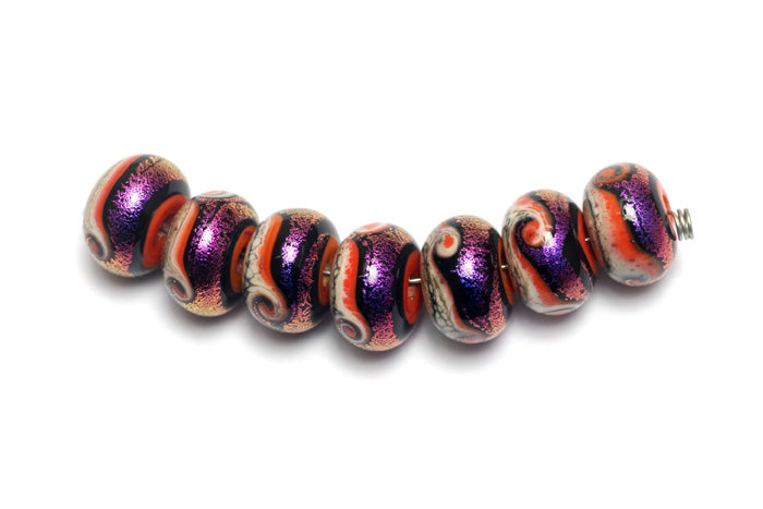 10706401 - Seven Magic Moment Waves Rondelle Beads